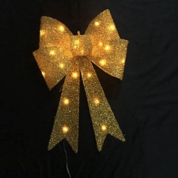 Huge Gold Textured Glitter LED Bow for Christmas Tree (CBB-1118) for with your logo