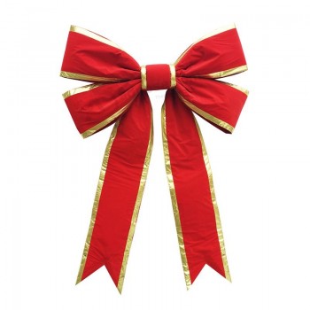 赤いベルベットクリスマストップ3dの弓 (Cbb-1101) あなたのロゴで
