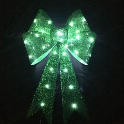 Gaint Green Textured Glitter LED Bow for Decoration (CBB-1117) for with your logo