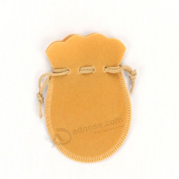 желтые шнурки бархатные сумки для ювелирных изделий (CVB-1081) для вашего логотипа