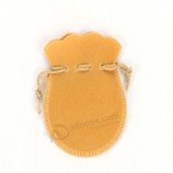 Fluweelzakken met geel trekkoord voor sierAdvertentieen (Cvb-1081) Voor met uw logo