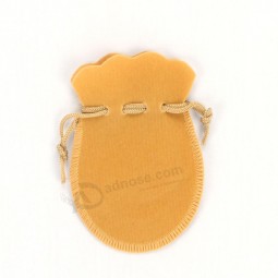 Borse in velluto giallo Personalizzato di alta qualità con coulisse Per gioielli (CVB-1081)