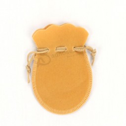 Wholesale custom high -end Yellow Drawstring Velvet Bags for Jewelry (CVB-1081)