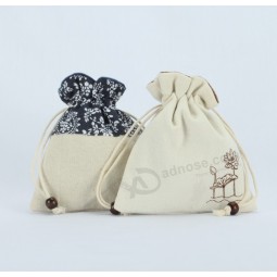 Wholesale custom high -end Cotton Fabric Drawstring Bag