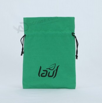 Haut de gamme Personnalisé -Pochette Personnalisée en coton vert avec logo imPrimé