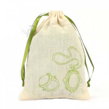 Haut de gamme Personnalisé -Fin Petit sac de coton à cordon de serrage recyclé (Ccb-1003)
