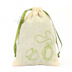 Wholesale custom high -end Recycled Small Drawstring Cotton Pouch (CCB-1003)