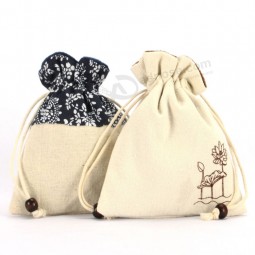 Cotton Canvas Drawstring Wedding Pouch for custom with your logo