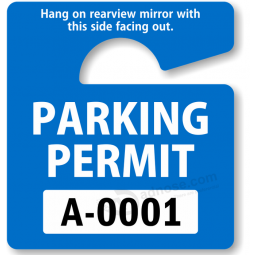 Moda gravável azul pendurar estacionamento licenças para venda