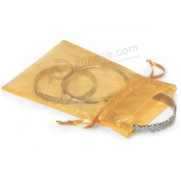 定制高品质透明扁平透明硬纱袋，用于珠宝