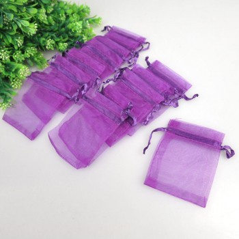 изготовленный на заказ фиолетовый мешок organza высокого качества в размере 5Икс7 фабрики фарфора оптовой продажи