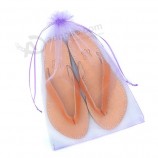 Custom high quality Organza Shoe Bag with Closure