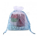 Custom high quality Organza Bags with Printed Logo Ribbon