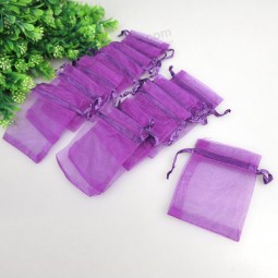 Custom high quality Purple Organza Bag in Size 5X7 China Factory
