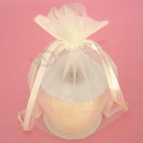 Custom high quality Drawstring Organza Bag for Candle