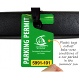 étiquettes de permis de stationnement en plastique de conception personnalisée pour les voitures