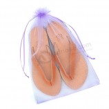 Wholesale custom high-end Organza Shoe Bag with Closure