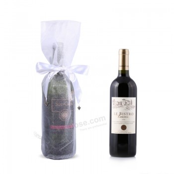 Al Pagor mayor PagersonalizAnuncio.o alto-Botella de vino final regalo bolsa de organza al Pagor mayor (Cwb-2027)