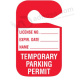 Fábrica de etiquetas de colgar permiso de estacionamiento reescribible personalizado