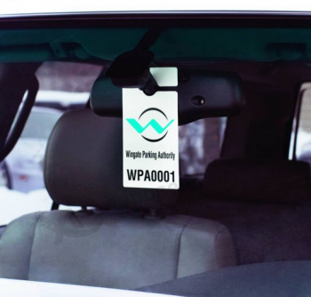 Cabides de espelho de carro personalizado pvc pendurado passe de estacionamento