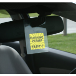 Al por mayor percha de permiso de estacionamiento de pvc transparente personalizado