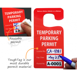 カー・リア・ミラー用の書き込み可能な吊り駐車許可証