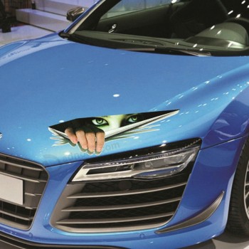 Funny Car Sticker 3D Eyes Peeking Car Hoods Trunk Thriller