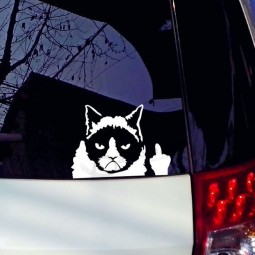 1 X Hot Vinyl Car Decal Sticker Grumpy Cat Claw Nail Middle