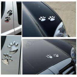 Universal Auto Cute Car Sticker 3D Dog Bear Footprints Chrom
