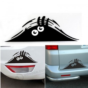 Black 3D Eyes Car Sticker Waterproof Car Hoods Trunk Thrille