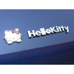 Wholesale custom Kawaii Hello Kitty 3D Car Accessories.DIY Metal Car Stickers