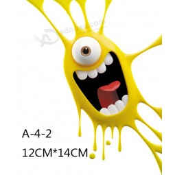 Custom Car stickers creative, 3D bacteria monster personality, funny body, fuel tank, waterproof, reflective, occlusion, scratches, stickers, change d