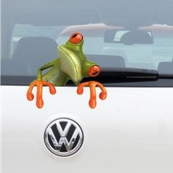 定制卡通青蛙生动个性3d可爱搞笑汽车装饰贴汽车贴纸防水房蜥蜴拉花