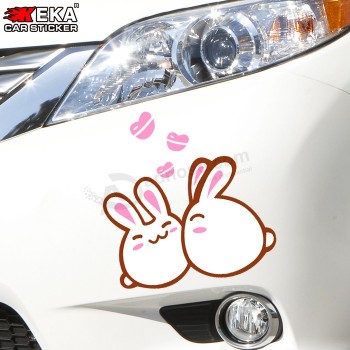 Wholesale custom high-end Cute funny rabbit decals with printing logo for cars