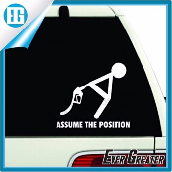 Wholesale custom Assume The Position White Car Window Sticker Design Your Own