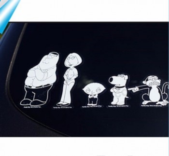 Op Maat geMaakte witte gezinSwagen StickerS Met verwiJDerBare LiJM