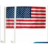 Customized USA American Car Flag Patriotic Car Truck Window Clip Flag for sale with high quality