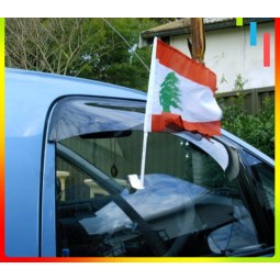 Wholesale customized Car Window Mirror Flags with Plastic pole