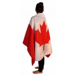 Wholesale customized logo red white stripe soft fabric body cape cheap custom flag