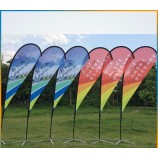 Digital Printed Knitted Polyester Promotion customized flag Advertising Swooper Beach Flag with high quality and any size