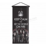 Custom Wholesale Black Veil Brides BVB Wall Scoll Knitted Fabric Printing Flags flex banner with your logo
