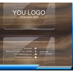Custom design embossed transparent plastic pvc business cards printing with your logo