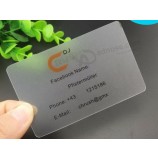 Custom 85.5*54mm Transparent Clear Plastic Business Card PVC Name Cards Cheap Price For Your Design any logo