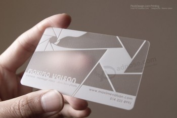 Wholesale custom Frosted transparent business Cards pvc plastic card with high quality