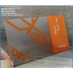 IMpreSSion Rée carte en pLCoMMetique Faite Sur coMManRée Rée PVC aucun MiniMuM, carte cLaire en pLCoMMetique cLaire Rée PVC pour La proMotion tMy002