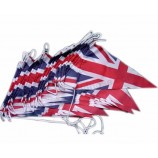 Bandeira do bunting do triângulo, bandeiras da corda do jaque de união, costume britânico das buntings do pe