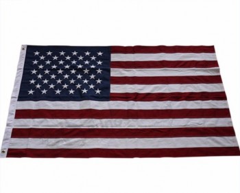 Bandera bordada américa del americano de la bandera de los EEUU del poliester de los EEUU del nacional aduana