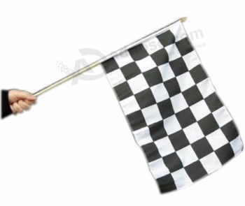 Wholesale Stick Flag, Hand Waving Flag, , Checked Hand Held Flag, Hand Flag with your logo