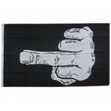 Custom 3X5FT Flying Banner Indoor Outdoor Black White Middle Finger Flag with your logo