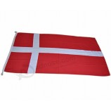 Wholesale Outdoor Banner Waving Spun Polyester Red White Denmark Flag with your logo